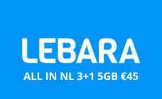 Lebara 3+1 All in NL  5GB 