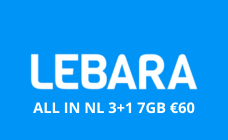 Lebara 3+1 All in NL  7GB 