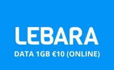 Lebara  1GB €10 (online) ex.