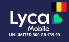 Lycamobile Unlimited Belgie €39.99