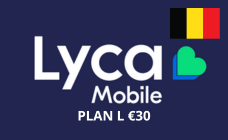 Lycamobile Plan L Belgie €30